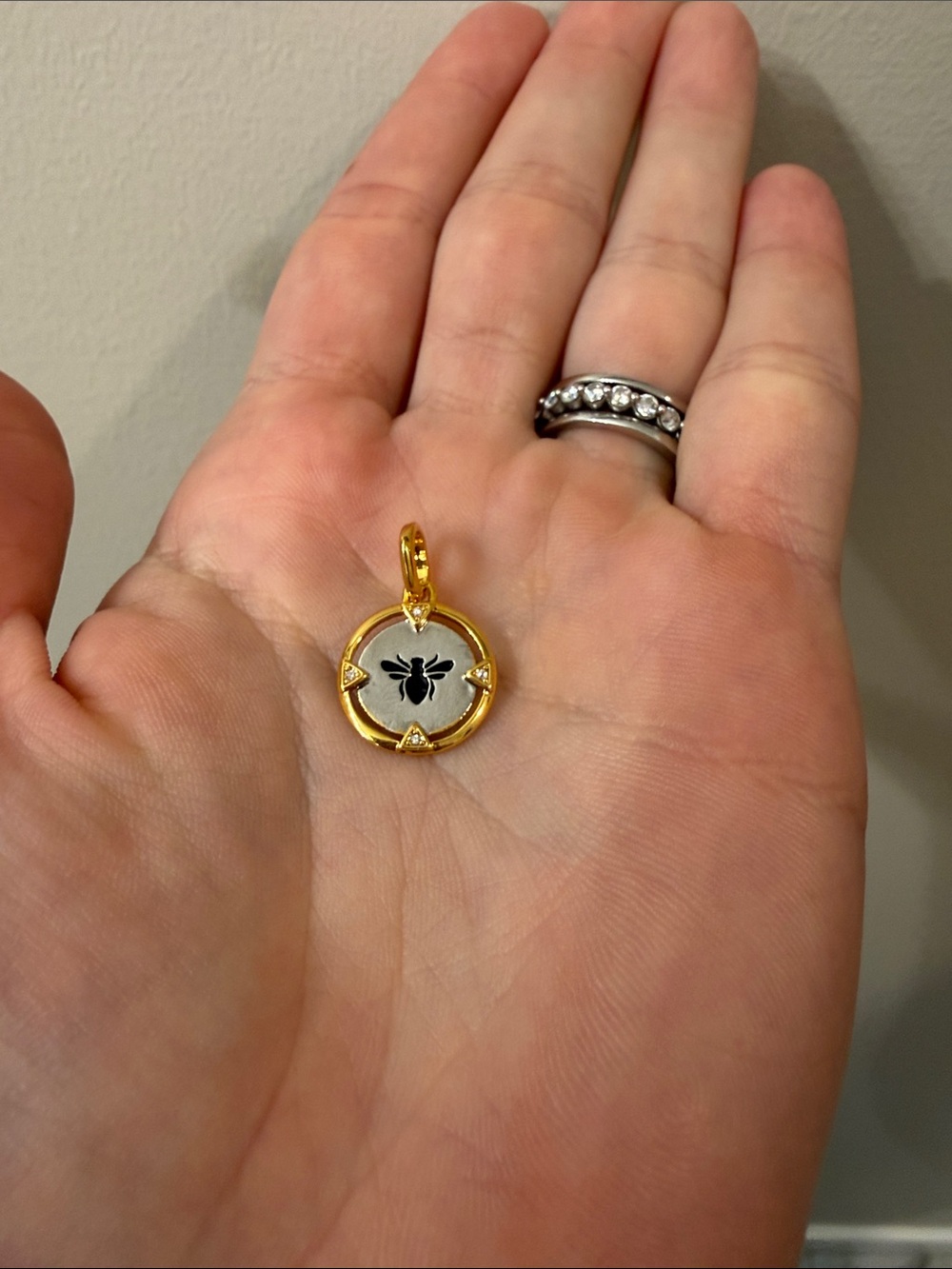 Gold and Silver Bee Charm Pendant for Women